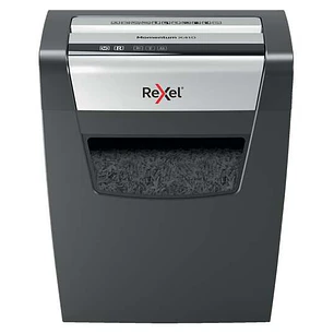 Rexel Momentum X410 Destructora de Papel Manual Corte Confeti P-4 - Destruye hasta 10 Hojas - Capacidad de la Papelera 23L - Color Negro/Plata