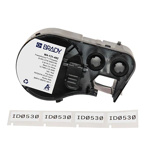 Brady M4-131-492 Cinta de Etiquetas Original Poliester Ultrafinas para Laboratorio - Texto Negro sobre Fondo Blanco - Ancho 25,40mm x Alto 12,70mm