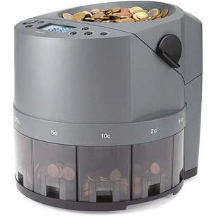 Safescan 1450 Eur Contadora y Clasificadora Automatica de Monedas - Cuenta y Clasifica 500 Monedas por Minuto - Funcion de Impresion - Capacidad de la