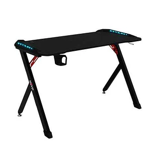 Muvip PRO1200 Mesa Gaming Fibra de Carbono con Luz RGB - Solida - Gran Superficie - Portavasos - Gancho para Auriculares - Medidas 120x60x75cm - Color