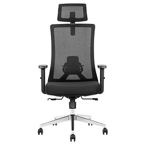 Cromad Senior SE8000 Silla de Oficina - Reposacabezas, Soporte Lumbar y Reposabrazos Ajustable - Asiento de Espuma de Alta Calidad - Reposacabezas y R