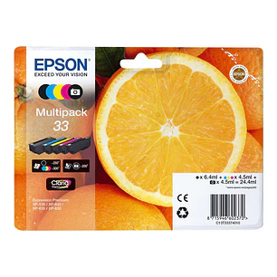 Epson T3337 (33) Pack de 5 Cartuchos de Tinta Originales - C13T33374011