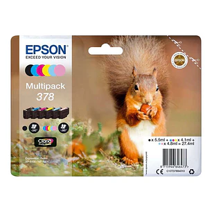 Epson 378 Pack de 6 Cartuchos de Tinta Originales - C13T37884010