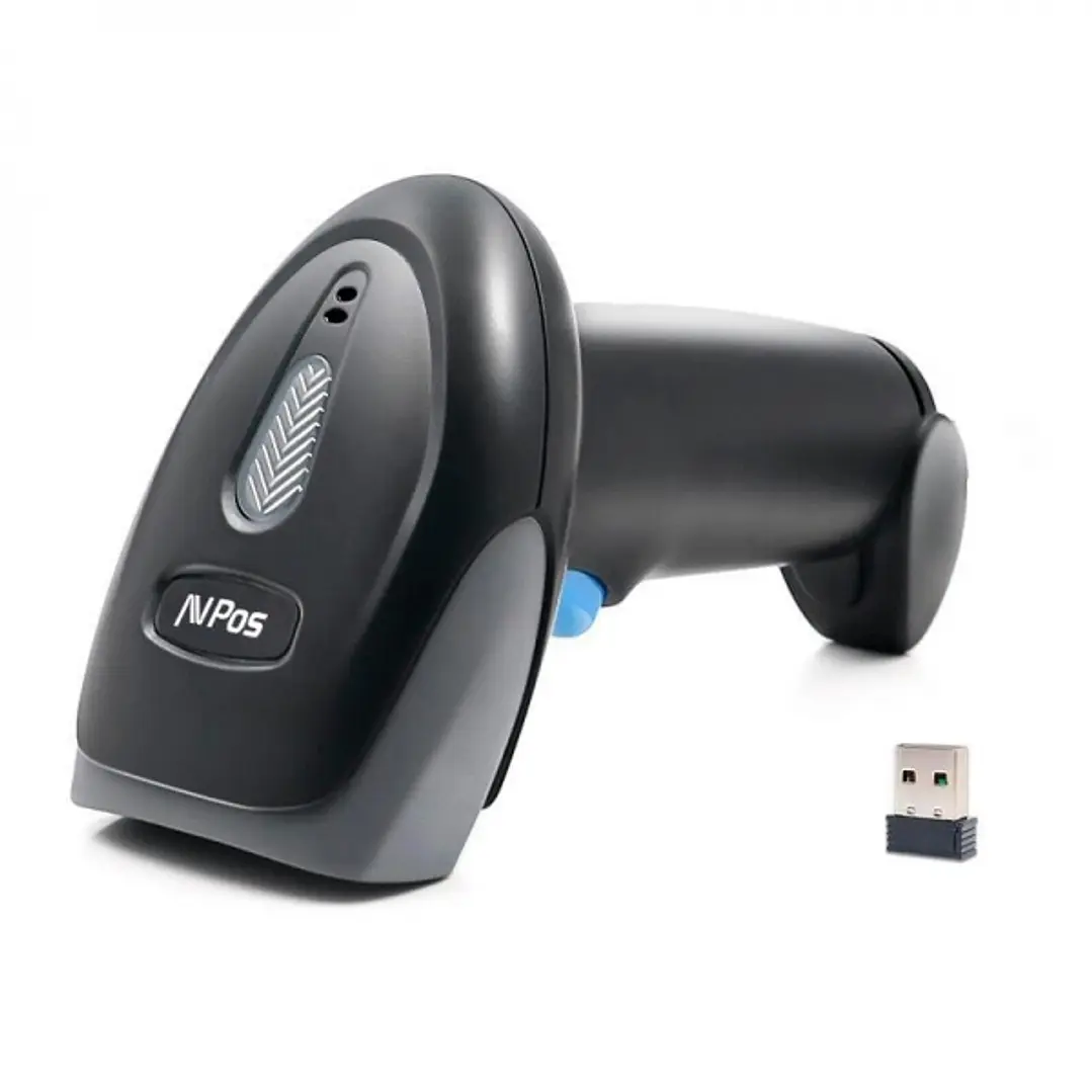 AVPos AVP-WI93-2D Lector de Codigos - Escaneo Gatillo, Automatico y Continuo - Codigos 1D, 2D y QR - Wireless 80m de Distancia - Color Negro 1