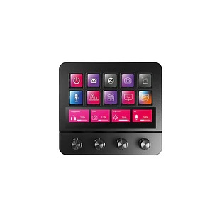 Mars Gaming MSD-PRO Dispositivo de Control para Retransmisiones/Streaming, Trabajo, Gaming - 10 Teclas LCD - 4 Diales Personalizables - Software Perso
