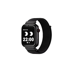 Savefamily Reloj Inteligente Smartwatch Infantil SaveWatch Plus con GPS y Llamada - IP67 - Boton SOS - Carcasa Negra - Correa Tela Negra
