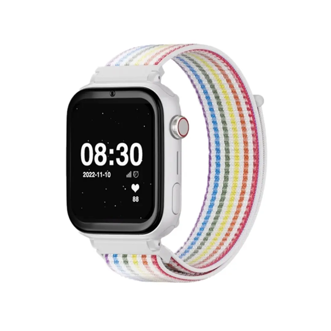 Savefamily Reloj Inteligente Smartwatch Infantil SaveWatch Plus con GPS y Llamada - IP67 - Boton SOS - Carcasa Blanca - Correa Tela Unicornio 1