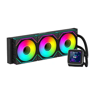 Abysm Oceanic LCD 360 ARGB Kit de Refrigeracion Liquida - 3 Ventiladores de 120mm - Iluminacion ARGB - Pantalla LCD 2.8