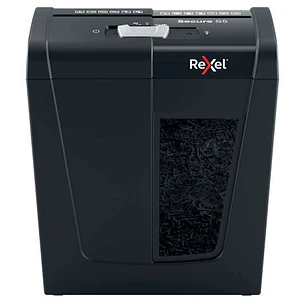Rexel Secure S5 Destructora de Papel Manual Corte en Tiras P-2 - Destruye hasta 5 Hojas - Capacidad de la Papelera 10L - Color Negro