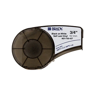 Brady M21-750-427 Cinta de Etiquetas Original de Vinilo - Texto Negro sobre Fondo Blanco - Ancho 19,1mm x 4,30m