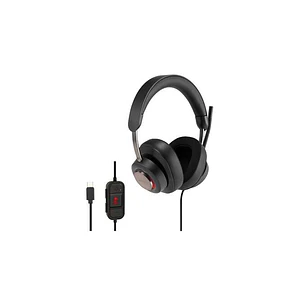 Kensington H2000 Auriculares Circumaurales con Microfono USB-C - Diadema Ajustable - Almohadillas de Gel con Efecto Refrescante - Cancelacion de Ruido