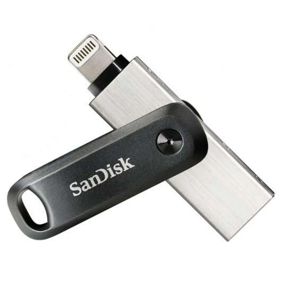 Sandisk IXpand Go Memoria USB 3.0 y Lightning 128GB - Diseño Metalico/Plastico - Color Acero/Negro (Pendrive) 1