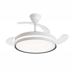 Daewoo Ventilador de Techo de 106cm - 30W - Aspas Retractiles - Luz LED Integrada - Incluye Kit de Instalacion - Temporizador - 6 Velocidades - Funcio