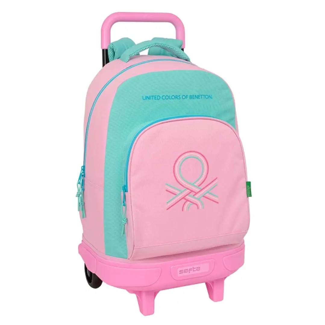 Safta Benetton Dolce Mochila con Carro - Extraible - Bolsillo Frontal - Portabotellas - Tirador Doble - Hombreras Acolchadas - Asa Acolchada - Tarjeta 1
