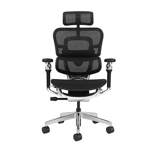 Cromad Aeris Supreme Silla de Oficina - Piston de Gas de Grado 4 - Soporte Lumbar Dividido con Ajuste de Tension - Reposacabezas Ajustable - Respaldo 