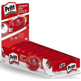 Pritt Compact Roller Adhesivo Permanente 8.4mm x 10m - Aplicacion Limpia - Preciso y Reciclable
