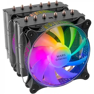 Mars Gaming MCPU-XT Disipador - Rendimiento extremo 300W TDP - Doble torre - 6 heatpipes HCT - ARGB compatible - Multisocket universal - Instalacion f