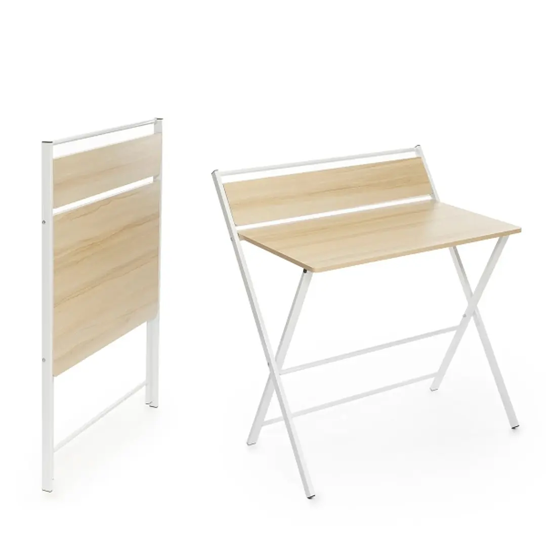 Innovagoods Tablezy Escritorio Plegable con Estante - Facil de Transportar y Guardar - Soporta hasta 50kg - Facil Limpieza - 84x97x60cm - Color Marron 1