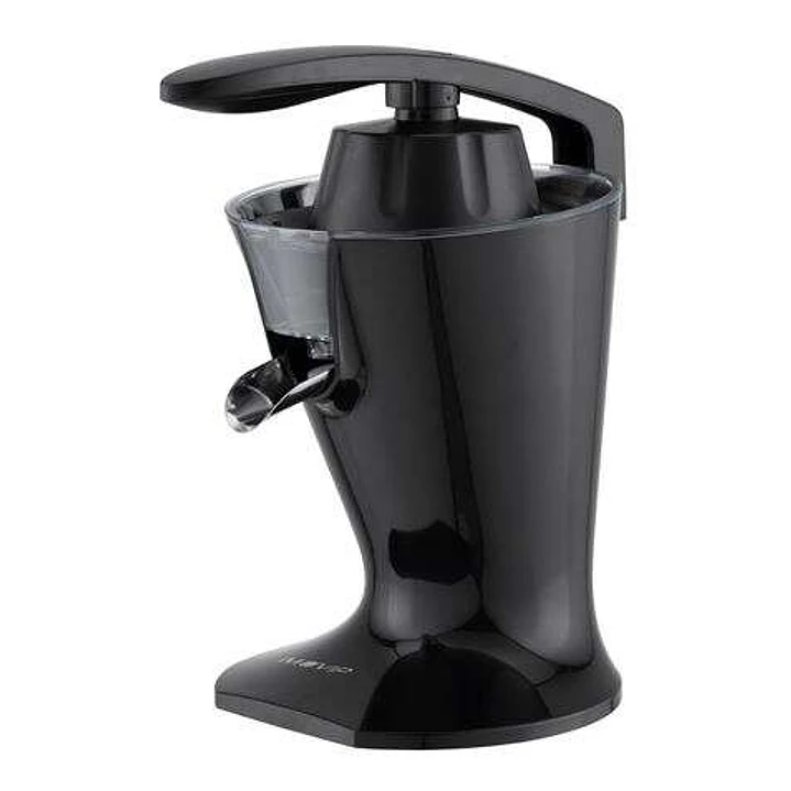 Muvip Black Design Exprimidor Electrico 160W - Comodo Mango para Presionar - Filtro de Acero Inoxidable - Sistema Antigoteo - 2 Tamaños de Conos 1