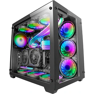 Mars Gaming MCV3 E-ATX Caja PC Tamaño XXL - Doble Ventana Cristal Templado - Capacidad Ampliada XXL - Estructura Modular Doble Camara - Soporte Total 
