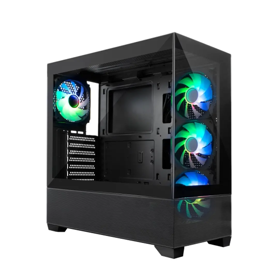 Coolbox GA250 Vision Caja Torre ATX, Micro ATX, Mini-ITX - Frontal y Lateral Cristal Templado - Tamaño HDD 2.5
