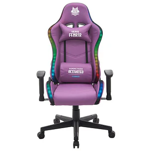 Cromad Serie Fenrir Silla Gaming RGB - Estructura Robusta - Piel Sintetica de Alta Calidad - Altura Regulable con Piston de Gas Clase 2 - Respaldo Rec