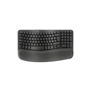 Logitech Wave Keys Teclado Inalambrico Ondulado - Indicadores Luminosos - Patas Ajustables - Autonomia hasta 36 Meses - Reposa Muñecas Acolchado
