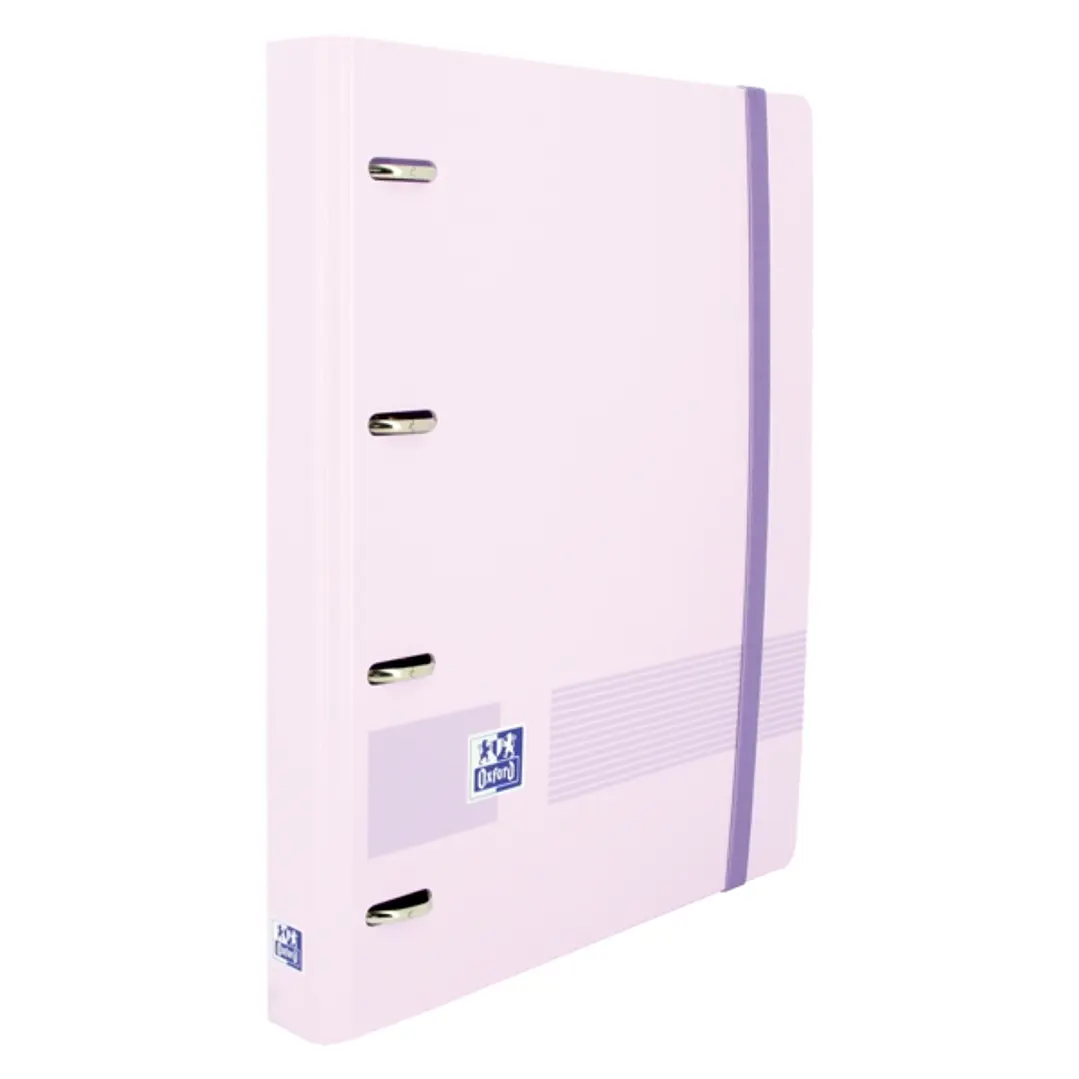 Oxford Live & Go A4+ Polyfoam Europeanbinder - Lomo de 45mm - Anillas de 4Dx35mm - Recambio 5x5 - Color Malva Pastel 1
