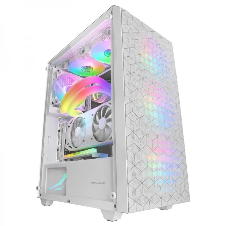 Mars Gaming MC-MAG Caja Gaming - Doble Rejilla Magnetica - Cristal Templado - 3 Ventiladores RGB - Soporte Refrigeracion Liquida - USB 3.0 - Color Bla 1