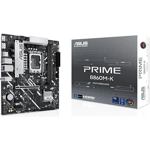 Asus Prime B860M-K Placa Base Intel LGA 1851 - 2x DDR5, 2x M.2, PCIe 4.0, 4x SATA III, HDMI, USB 2.0, 3.2, RJ-45 - Factor de Forma MicroATX
