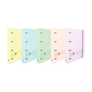 Oxford Europeanbinder Live & Go Carpeta de 4 Anillas Formato A4+ con Recambio Cuadriculado 5x5mm y 4 Taladros - Tapa de Plastico Resistente - Cierre c