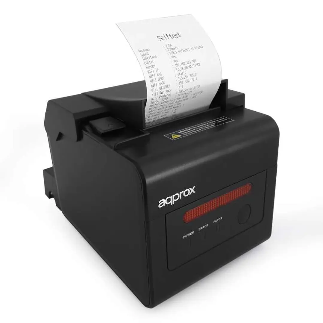 Approx Impresora Termica de Recibos WiFi + LAN - Resolucion 203dpi - Velocidad 300mm/s - USB, RJ-11, LAN - Auto-Corte y Corte Manual 1