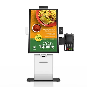 AVPos Kiosko Autoservicio Sobremesa DK22 - 22 Pulgadas Tactil - I3 10th - 8GB Memoria - SSD 256GB - Escaner 2D - Impresora Termica - WIFI - Color Blan