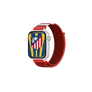Savefamily Reloj Inteligente Smartwatch Infantil Savewatch Plus Edicion Atletico de Madrid con GPS y Llamada - Correa Tela Roja