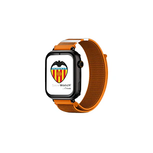 Savefamily Reloj Inteligente Smartwatch Infantil Savewatch Plus Edicion Valencia C.F. con GPS y Llamada - Correa Tela Naranja