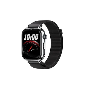 Savefamily Reloj Inteligente Smartwatch Infantil SaveWatch Plus 2 - Pantalla Amoled - Carcasa Plateada - Correa Tela Negra