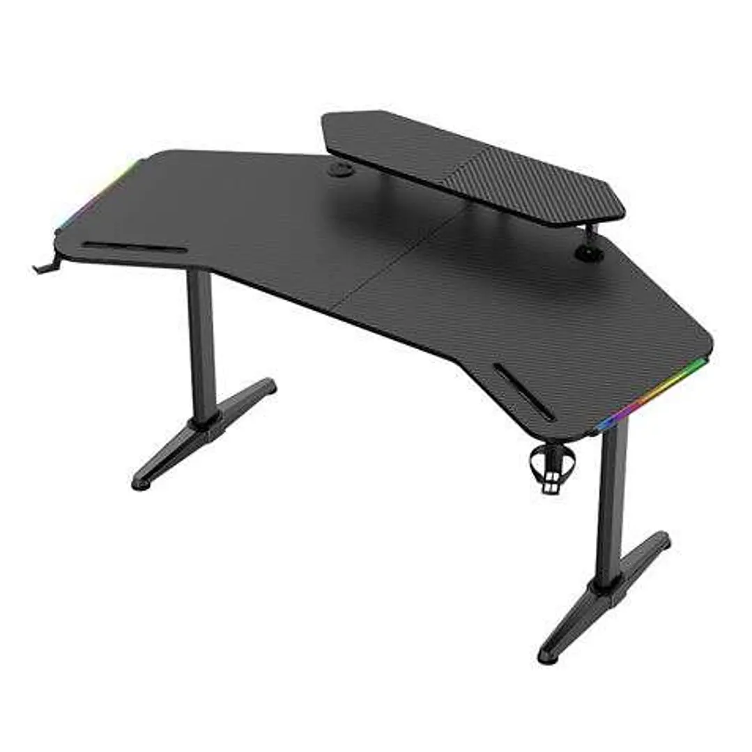 Muvip Mesa Gaming PRO1500 XL Fibra Carbono - Luz RGB Sound 1