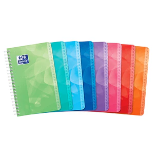 Oxford Lagoon Indice Alfabetico Espiral 50 Hojas Cuadricula 5x5 - Tamaño 11x17cm - Tapa de Plastico Resistente - Organiza tus Documentos Facilmente - 