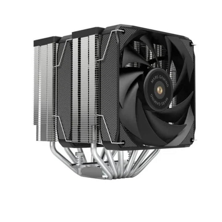 Mars Gaming MCPU-XU6 Disipador CPU - Doble torre - Ventiladores hibridos ultrasilenciosos - 6 heatpipes de cobre - HCT Ultra - Hasta 350W TDP - Negro  1