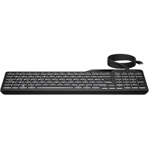 HP 405 Teclado USB Retroiluminado - 12 Teclas Programables - Retroiluminacion LED Blanca con 3 Niveles - Teclas Silenciosas de Perfil Bajo - Inclinaci