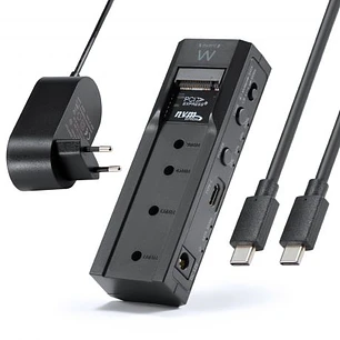 Ewent Clonador Doble Bahia - HDD/NVMe M2 - USB-C 3.2 Gen2 - Indicador LED - Conversor a SATA - Color Negro