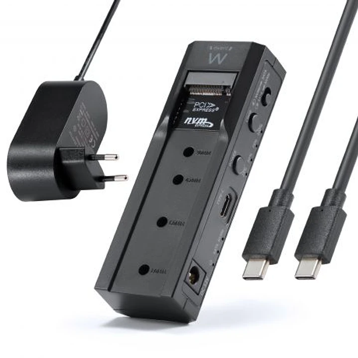 Ewent Clonador Doble Bahia - HDD/NVMe M2 - USB-C 3.2 Gen2 - Indicador LED - Conversor a SATA - Color Negro 1