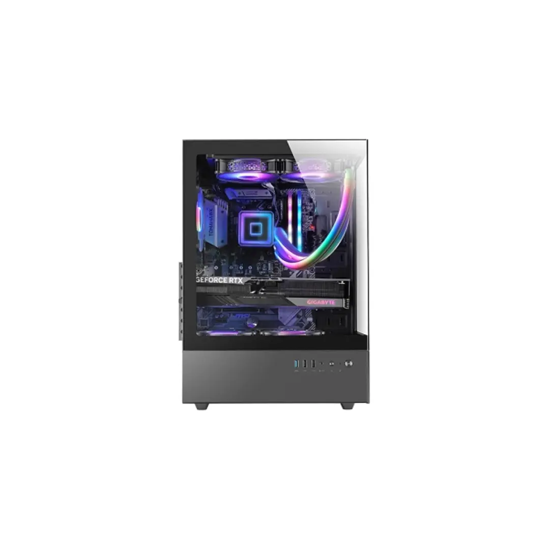 Mars Gaming MC-XO Caja Torre ATX - Ventilador de 120mm FRGB Trasero - Refrigeracion Sidecool - Doble Camara - 7 Ranuras de Expansion - 487x214x350mm - 1