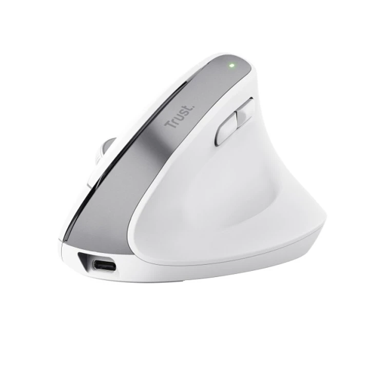 Trust Ergo BayoII+ Teclado Inalambrico - Sensor Optico Ajustable Entre 800 y 2400 DPI - 6 Botones - Notificaciones LED - Multidispositivo - Color Blan 1