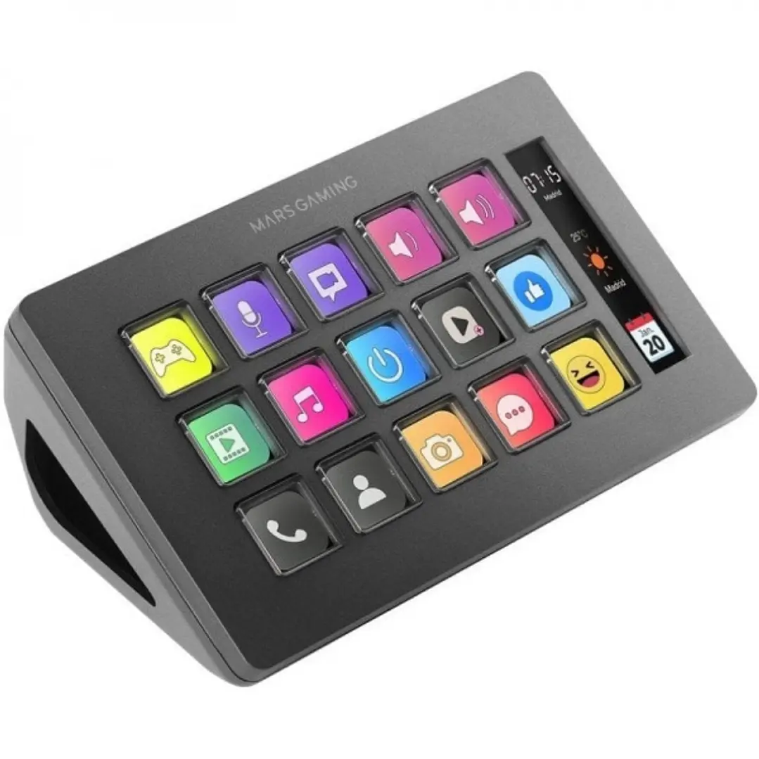 Mars Gaming MSD-ONE Dispositivo de Control para Retransmisiones/Streaming, Trabajo, Gaming - Diseño Slim Compacto - Pantalla LCD Ampliada - Software P 1