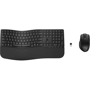 HP 685 Combo Teclado y Raton Inalambricos -Bluetooth 5.3 + 2.4GHz - Reposamuñecas y 3 Angulos de Inclinacion - Tecla Copilot - Raton Optico Multi?Supe