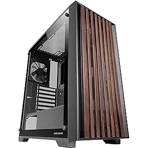 Mars Gaming MC-WOOD Caja Torre ATX - Ventilador FDB de 120mm - Panel de Cristal Templado - Soporta Refrigeracion Liquida hasta 360mm - 7 Ranuras de Ex