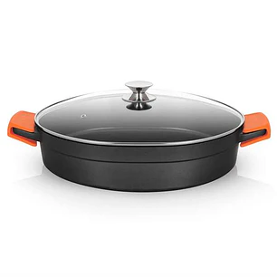 Orbegozo CDB Cacerola Baja Serie 10.5L - Aluminio Fundido Indeformable - Asas de Silicona - Apta para Todo Tipo de Fuegos - Superficie Antiadherente -