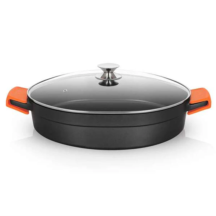 Orbegozo CDB Cacerola Baja Serie 10.5L - Aluminio Fundido Indeformable - Asas de Silicona - Apta para Todo Tipo de Fuegos - Superficie Antiadherente - 1