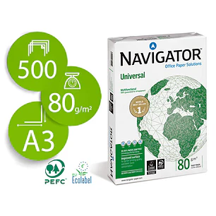 Navigator Papel A3 80gr 297x420mm (500 Hojas) Blanco